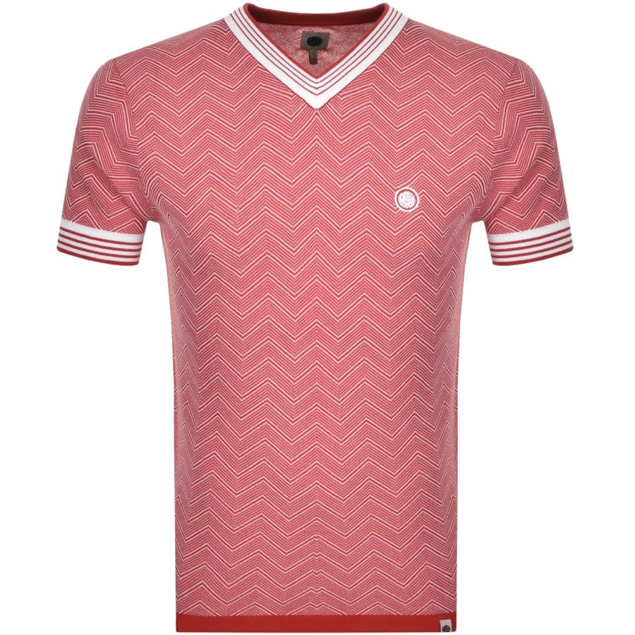 Alternative Image for ProductPretty Green Candy V Neck Logo T Shirt Red1